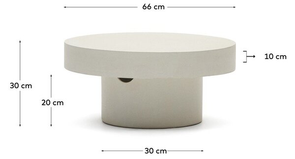 Betonska okrogla vrtna mizica ø 66 cm Aiguablava – Kave Home