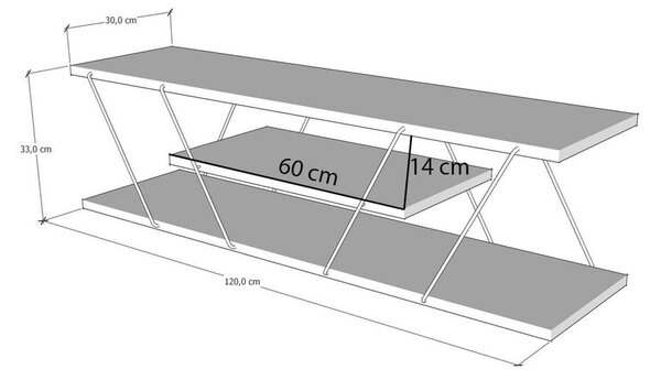 TV omarica v orehovem dekorju v naravni barvi 120x33 cm Canaz – Kalune Design