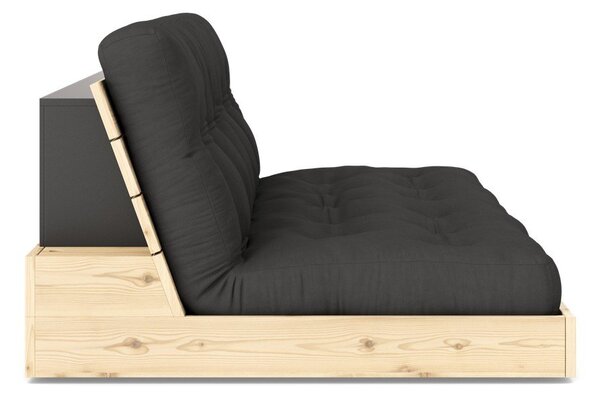 Temno siva raztegljiva sedežna garnitura 196 cm Base – Karup Design