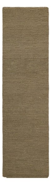Kaki zelen ročno tkan volnen tekač 80x230 cm Harris Boucle – Flair Rugs