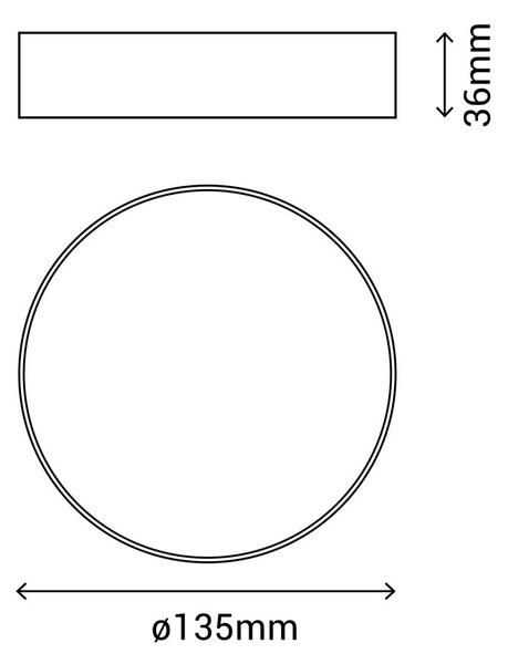 Bela stropna svetilka SULION Rond, ø 13,5 cm