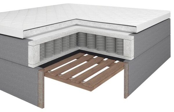 Bessagi Home Postelja Z Vzmetnico Polo, Krem, Nadvložek, 90x200