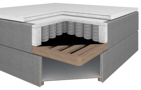 Bessagi Home Postelja Z Vzmetnico Vida, Antracit, Nadvložek, 90x200