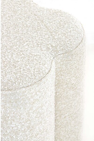 Kremno bel tabure iz tkanine bouclé Nalani – Light & Living