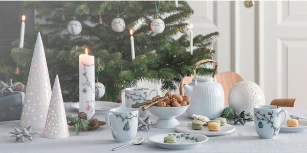 Bel porcelanast krožnik z božičnim motivom ø 27 cm Hammershøi Christmas – Kähler Design