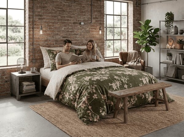 Flanelska posteljnina iz mikrovlaken OLVERIA olivno zelena Dimenzije posteljnine: 70 x 90 cm | 140 x 200 cm