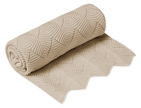 Bež pletena otroška odeja iz organskega bombaža 80x100 cm Almond – Cam Cam Copenhagen