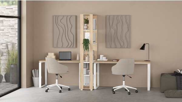 Pisalna miza z mizno ploščo v hrastovem dekorju 60x150 cm Sign – Tvilum