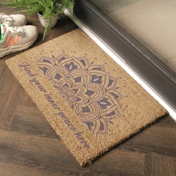 Predpražnik iz kokosovih vlaken 40x60 cm Find Your Inner Peace – Artsy Doormats
