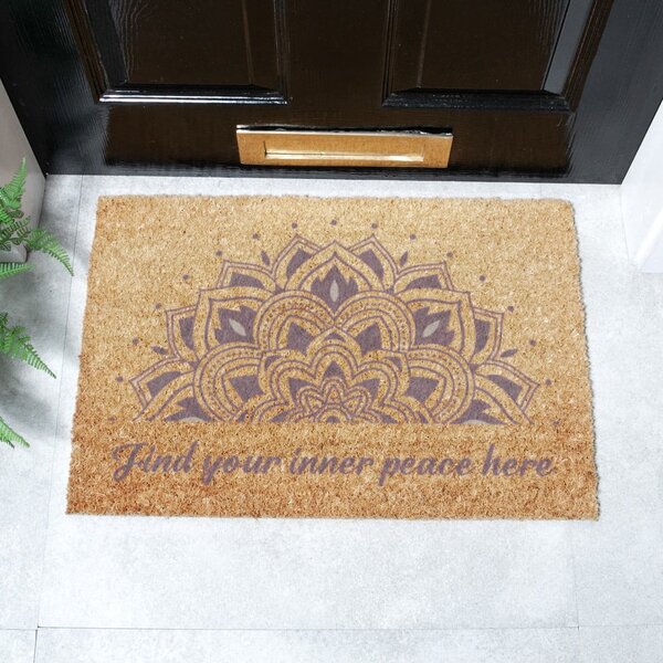 Predpražnik iz kokosovih vlaken 40x60 cm Find Your Inner Peace – Artsy Doormats