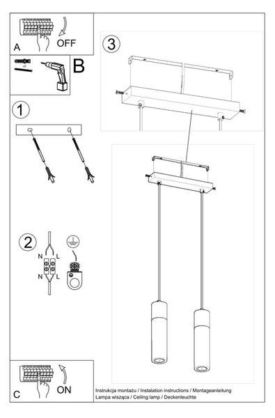 Siva viseča svetilka ø 7 cm Susanna – Nice Lamps