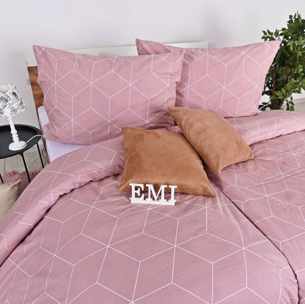 Flanelasti listi Alya rosa EMI, Standardni enojni posteljni komplet vključuje 1x 140x200 + 1x 70x90