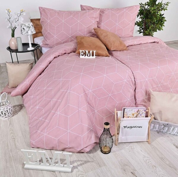 Flanelasti listi Alya rosa EMI, Standardni enojni posteljni komplet vključuje 1x 140x200 + 1x 70x90