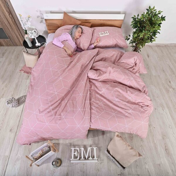 Flanelasti listi Alya rosa EMI, Standardni enojni posteljni komplet vključuje 1x 140x200 + 1x 70x90