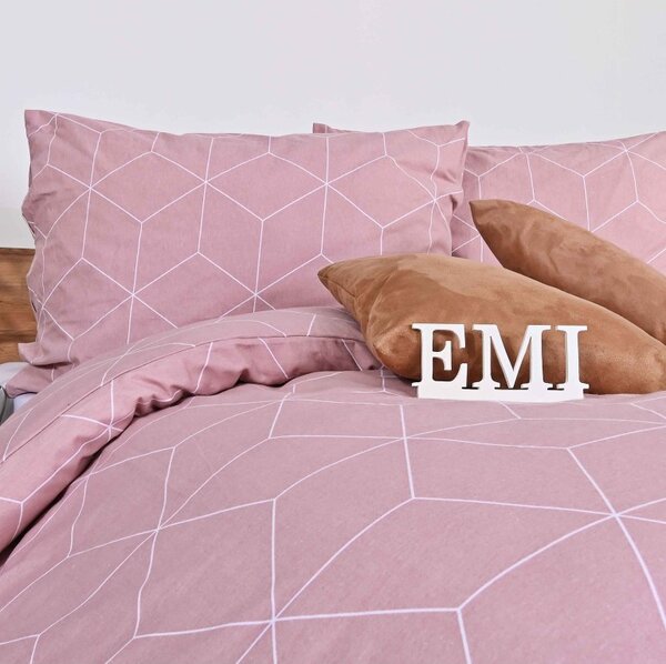 Flanelasti listi Alya rosa EMI, Standardni enojni posteljni komplet vključuje 1x 140x200 + 1x 70x90