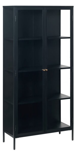 Črna kovinska vitrina 90x190 cm Carmel – Unique Furniture