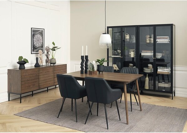 Črna kovinska vitrina 90x190 cm Carmel – Unique Furniture