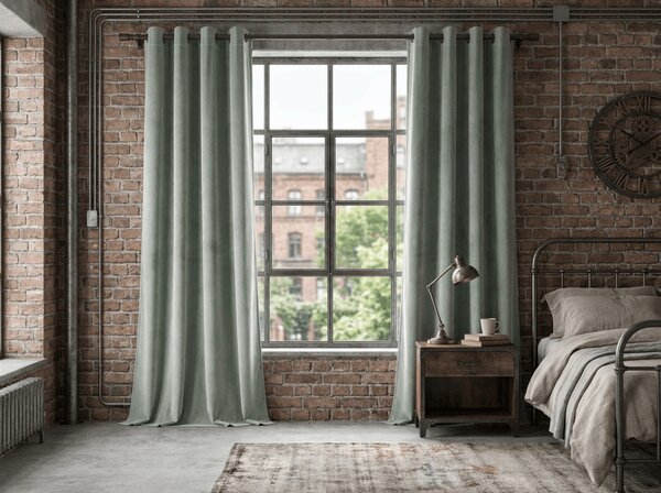 Zatemnitvena zavesa DREAM VELVET 140x250 cm, temno siva Za obesiti: Kovinski obročki