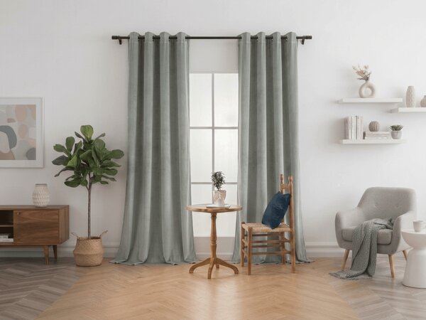 Zatemnitvena zavesa DREAM VELVET 140x250 cm, temno siva Za obesiti: Kovinski obročki