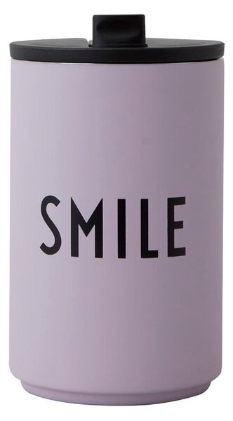 Vijoličen termo lonček 350 ml Smile – Design Letters