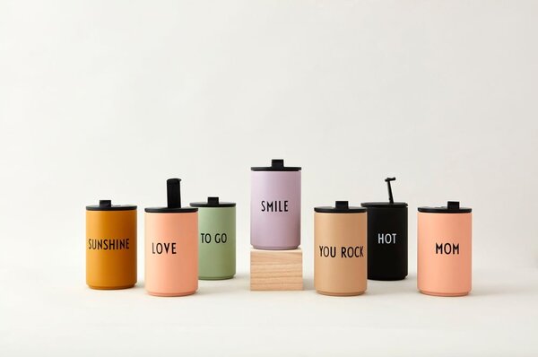 Oranžen/bež termo lonček 350 ml Love – Design Letters