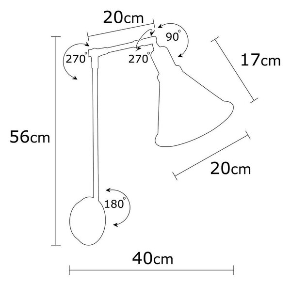 Črna stenska svetilka ø 20 cm Chicago – Opviq lights