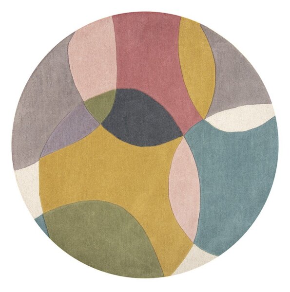 Ročno tkana volnena okrogla preproga ø 160 cm Glow Multi – Flair Rugs