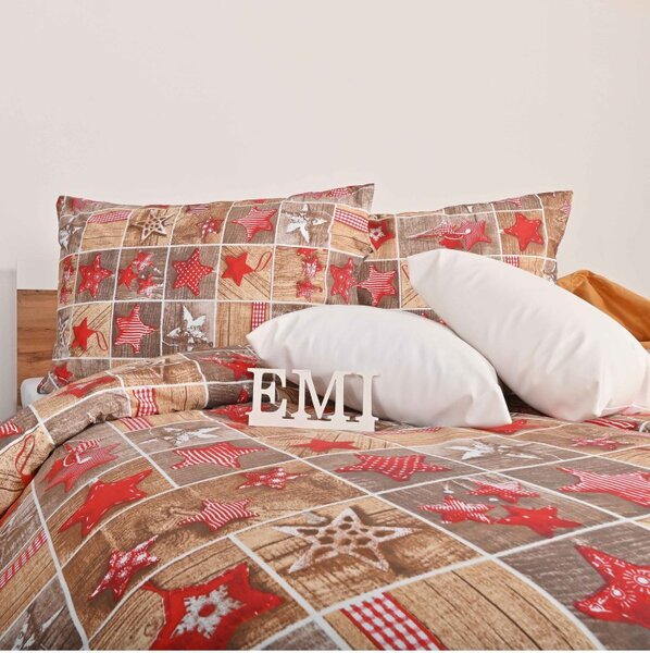 Božični bombažni listi Ginger EMI, Standardni enojni posteljni komplet vključuje 1x 140x200 + 1x 70x90
