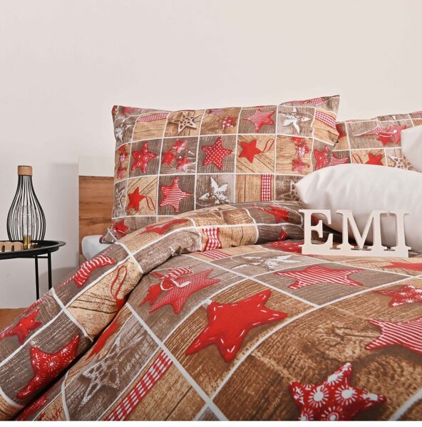 Božični bombažni listi Ginger EMI, Standardni enojni posteljni komplet vključuje 1x 140x200 + 1x 70x90
