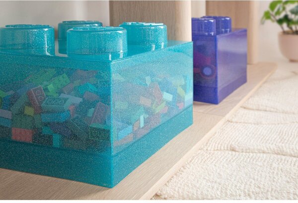 Svetlo modra plastična otroška škatla za shranjevanje 25x25x18 cm – LEGO®