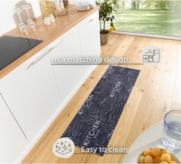 Črna preproga 50x150 cm Wild Kitchen Board - Hanse Home