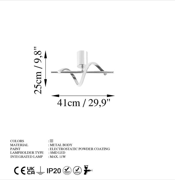 LED stropna svetilka v srebrni barvi ø 7 cm Likma – Opviq lights