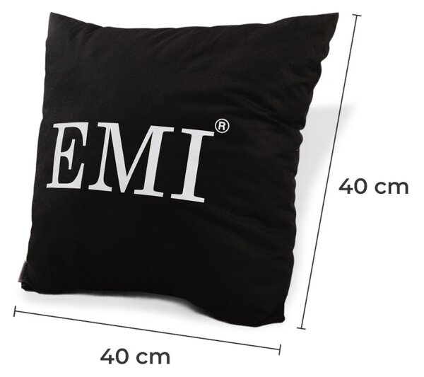 Vzglavnik 40x40 tiskan črni EMI