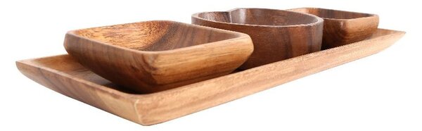Servirne sklede s pladnjem Kora v kompletu 4 ks - Premier Housewares