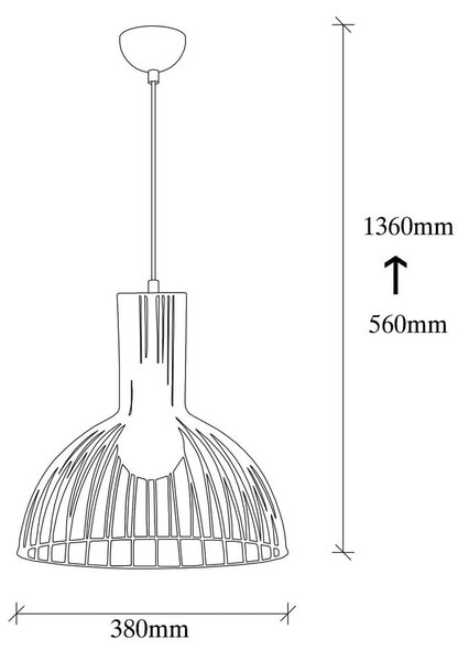 Črna viseča svetilka s kovinskim senčnikom ø 38 cm Fellini – Opviq lights