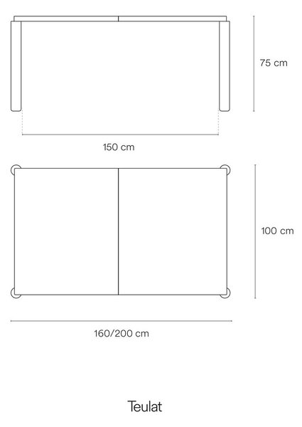 Raztegljiva jedilna miza v jesenovem dekorju 160x100 cm Atlas - Teulat