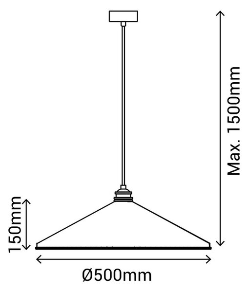 Rdeča viseča svetilka SULION Elena, višina 150 cm