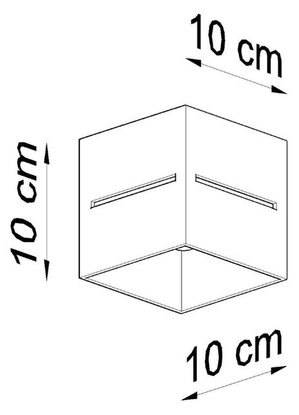 Siva stropna svetilka s kovinskim senčnikom 10x10 cm Lorum – Nice Lamps