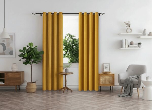2x Rumena zavesa OXFORD 140x250 cm