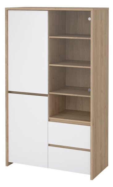 Bela vitrina v hrastovem dekorju 100x170x48 cm Next – Tvilum