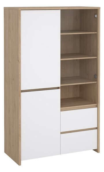 Bela vitrina v hrastovem dekorju 100x170x48 cm Next – Tvilum