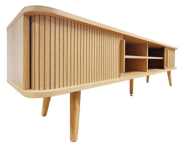 TV omarica v hrastovem dekorju v naravni barvi 178x50x40 cm Rove – Woodman