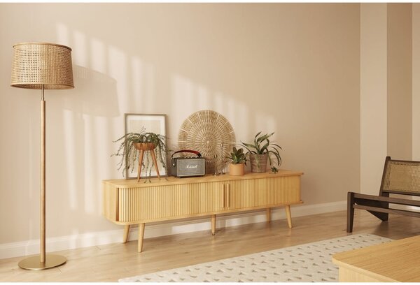 TV omarica v hrastovem dekorju v naravni barvi 178x50x40 cm Rove – Woodman