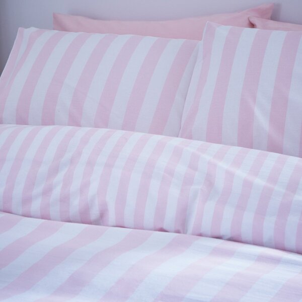 Bela/rožnata enojna posteljnina 135x200 cm Stripe Tease – Sassy B