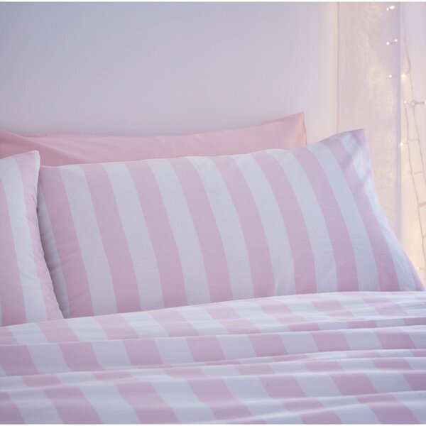 Bela/rožnata enojna posteljnina 135x200 cm Stripe Tease – Sassy B