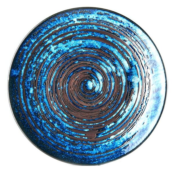 Moder keramičen krožnik MIJ Copper Swirl, ø 29 cm