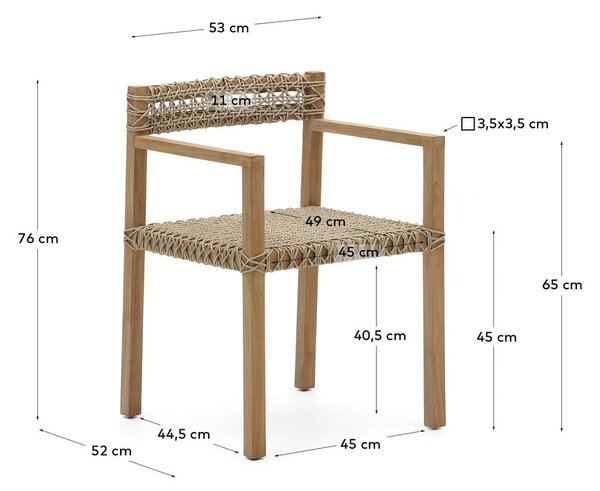 Jedilni stoli iz umetnega ratana v naravni barvi v kompletu 2 ks Giverola – Kave Home