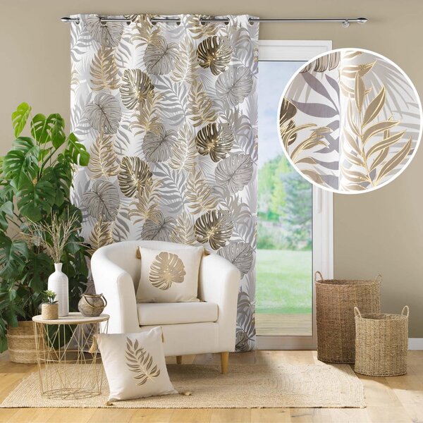 Zavesa v sivi in srebrni barvi 140x260 cm Mogador – douceur d'intérieur