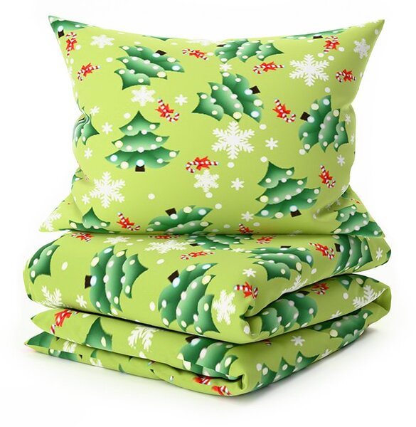 Posteljnina mikroflanel CHRISTMAS TREE zelena Dimenzije posteljnine: 70 x 90 cm | 140 x 220 cm