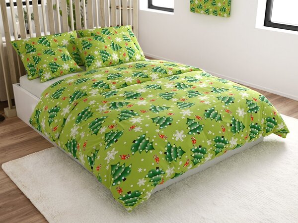 Posteljnina mikroflanel CHRISTMAS TREE zelena Dimenzije posteljnine: 70 x 90 cm | 140 x 220 cm
